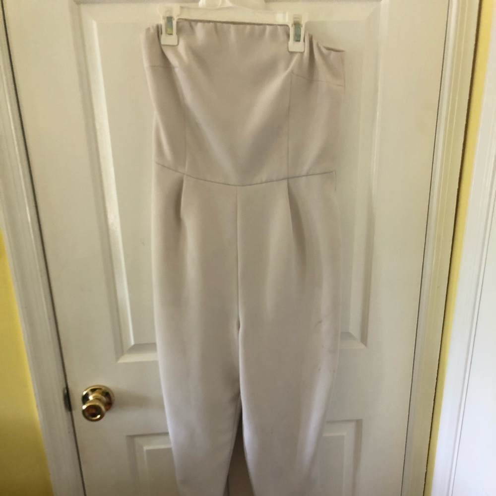 Off-white strapless jumpsuit